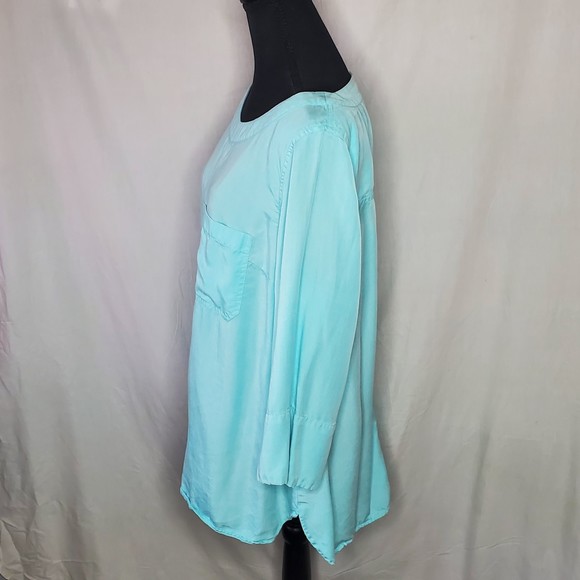 Soft Surroundings Georgica Tencel 3/4 sleeves tunic Top - Picture 3 of 10